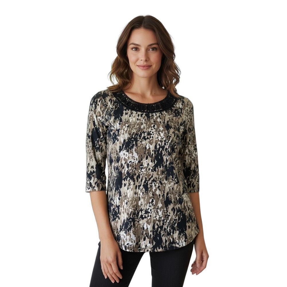 Vintage Dana Buchman Animal Print Top M